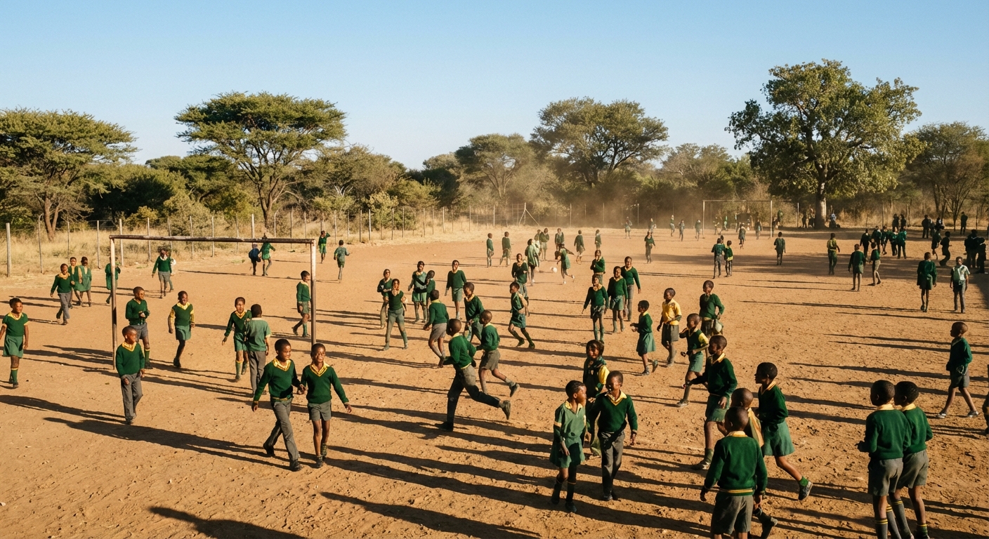 Students on sports field